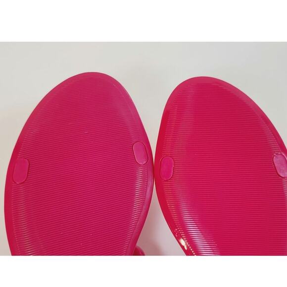 Stuart Weitzman Braida Sawyer Jelly Sandals in Magenta, sz 9 - Picture 12 of 14